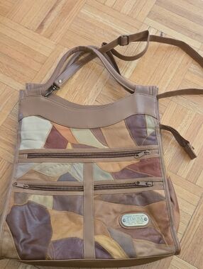 Multicolor Patchwork Faux Leather Tote Bag - Brown/Neutral